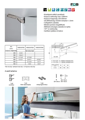 FDS FELNYÍLÓ FDS TSQ PÁNT NÉLKÜLI FELNYÍLÓ VASALAT 1,9-5,8kg-ig FEHÉR