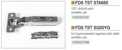 Forest FDS FELNYÍLÓ FDS TST SQ00YQ PÁNTALÁTÉT 120 FOKOS PÁNTHOZ NIKKEL - 10003337398