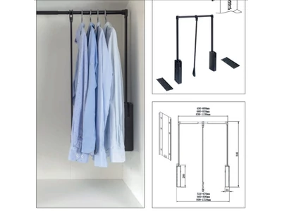 GARDRÓBLIFT SOFTLIFT 1 520-670 mm 8kg FEKETE