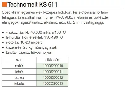Forest ÖMLEDÉKRAGASZTÓ TECHNOMELT KS611 25kg NATÚR - 10005290010