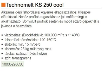 Forest ÖMLEDÉKRAGASZTÓ TECHNOMELT KS 250 COOL 25 KG NATÚR - 10005290030