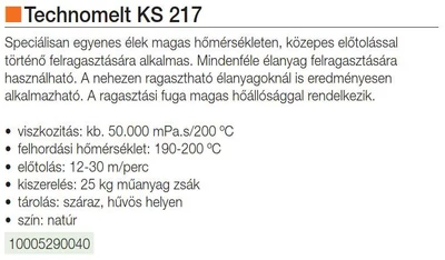 Forest ÖMLEDÉKRAGASZTÓ TECHNOMELT KS217 25kg NATÚR - 10005290040