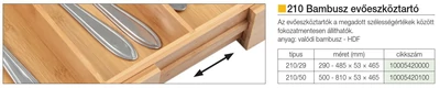 EVŐESZKÖZTARTÓ 210/29 BAMBUSZ 290-484x53x465 mm BARNA