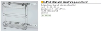 Forest BELSŐ FÉMRÁCS ELT153 TELJESEN KIHÚZHATÓ