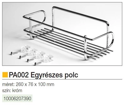 Forest FÜRDŐSZOBAI TÁROLÓ PA002 EGYRÉSZES POLC 260×80×100 mm KRÓM - 10006207390