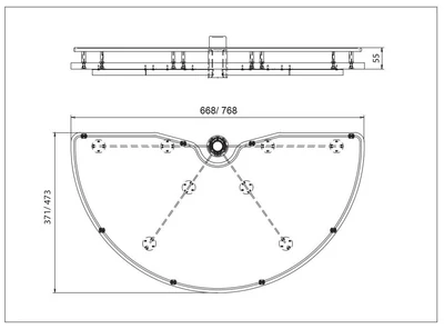 BELSŐ FÉMRÁCS KCM660TF FÉLKÖR KOSÁR GARNITÚRA 668×645/720×371mm ANTRACIT