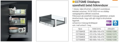 Forest BELSŐ FÉMRÁCS CCTGM40E OLDALLAPRA SZERELHETŐ 364×134×473mm ANTRACIT - 10006215360