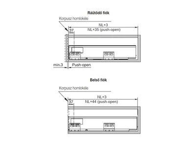 FDS DUPLAFALÚ FÉM FIÓKOLDAL FDS-CLASSIC B 350mm H146 40kg ANTRACIT
