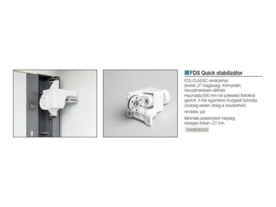 FDS DUPLAFALÚ FÉM FIÓKOLDAL FDS QUICK STABILIZÁTOR . FEHÉR