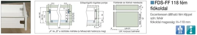 FÉM FIÓKOLDAL FDS-FF 118x500mm FEHÉR