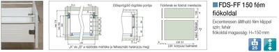 FÉM FIÓKOLDAL FDS-FF 150x500mm FEHÉR