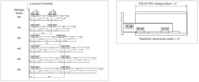 FDS DUPLAFALÚ FÉM FIÓKOLDAL FDS-PRO D 350mm MAGASÍTOTT, 40kg ANTRACIT