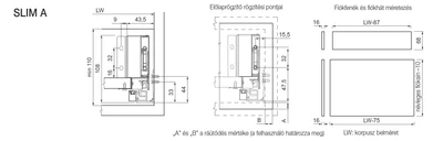 SLIM DUPLAFALÚ FIÓKOLDAL DF-A 450mm ANTRACIT