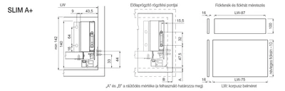 SLIM DUPLAFALÚ FIÓKOLDAL DF-A+ 350mm ANTRACIT