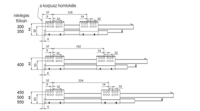 SLIM DUPLAFALÚ FIÓKOLDAL DF-B 300mm ANTRACIT