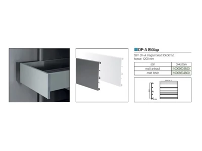SLIM DUPLAFALÚ FIÓKOLDAL DF-A ELŐLAP BELSŐ FIÓKHOZ 1200 MM ANTRACIT