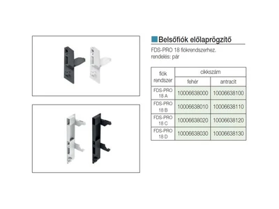 FDS DUPLAFALÚ FÉM FIÓKOLDAL FDS-PRO 18 B ELŐLAPRÖGZÍTŐ BELSŐ FIÓKHOZ FEHÉR