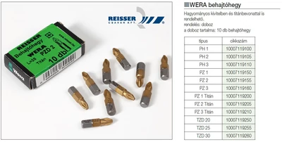 WERA TITÁNHEGY PZ3 TITÁN 25mm - 10db/csomag