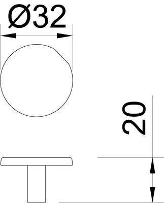 BÚTORFOGANTYÚ 2054/103 32 SZÁLCSISZOLT FEKETE NIKKEL