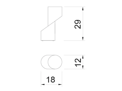 BÚTORFOGANTYÚ ART 350 GOMB 12x18x29 mm NIKKEL