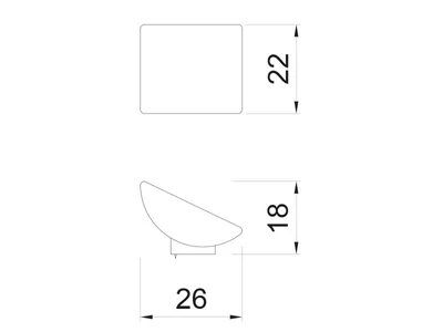 BÚTORFOGANTYÚ ART 420 GOMB 22x26x18 mm MATT KRÓM