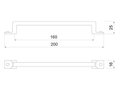 BÚTORFOGANTYÚ WMN218 - 160mm (200x16x25mm) ANTIK FIRENZE