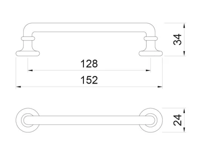 BÚTORFOGANTYÚ WMN839 - 128mm (152x24x34mm) ANTIK FIRENZE