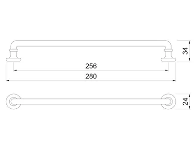 BÚTORFOGANTYÚ WMN839 - 256mm (280x24x34mm) ANTIK FIRENZE