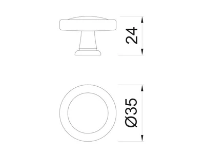 BÚTORFOGANTYÚ WPO841 GOMB - 35mm MATT FEKETE