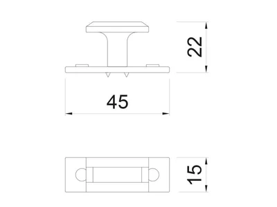 BÚTORFOGANTYÚ WPO118 GOMB - 45x15x22mm ANTIK FIRENZE