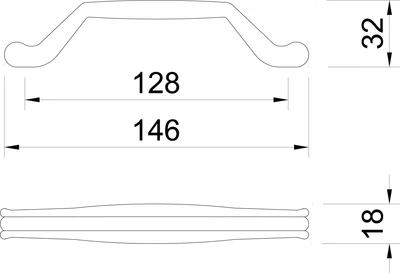 BÚTORFOGANTYÚ E088-128 MM SZÁLCSISZOLT NIKKEL