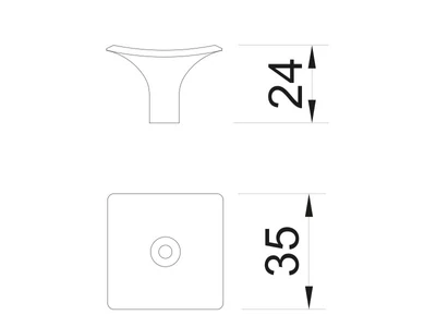 BÚTORFOGANTYÚ E102-35x35 MM MATT FEKETE