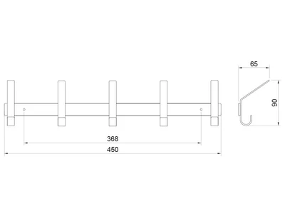 FOGASSOR E6091 5 DB AKASZTÓVAL MATT FEKETE