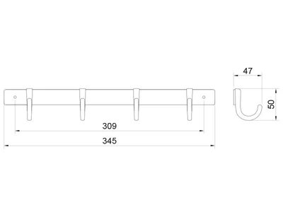 FOGASSOR E6056 4 DB AKASZTÓVAL MATT FEKETE