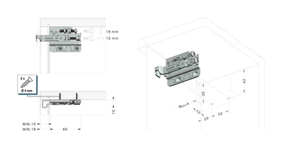 SZEKRÉNY FÜGGESZTŐ 704 15 Z1 VISX 75×50×15 CINK
