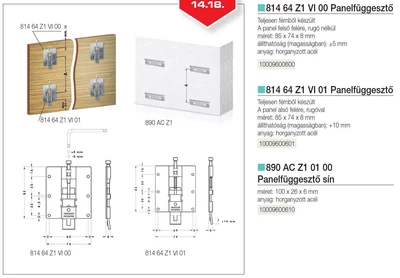 Forest PANELFÜGGESZTŐ 814 RUGÓ NÉLKÜL . NIKKEL - 10009600600