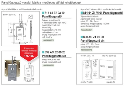 Forest PANELFÜGGESZTŐ 892 PANEL FÜGGESZTŐ SÍN 80X26MM HORGANYZOTT - 10009600630