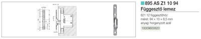 Forest REJTETT POLCFÜGGESZTŐ 895 FÜGGESZTŐ LEMEZ 821.1-HEZ . HORGANYZOTT - 10009600820
