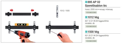 Forest REJTETT POLCFÜGGESZTŐ 895 SZERELŐSABLON VÉG 821.1-HEZ . FEKETE - 10009600830