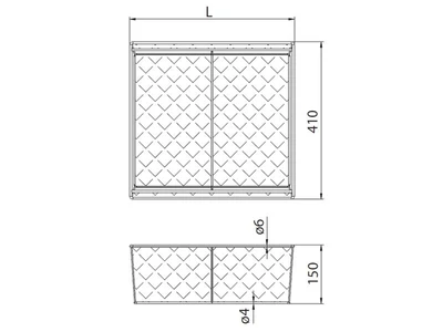 GARDRÓB SZERELVÉNY HOME BOX MŰRATTAN KOSÁR 900MM-ES, 738x150x410MM, ACÉLSZÜRKE