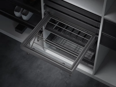 GARDRÓB SZERELVÉNY HOME BOX FÉM CIPŐKOSÁR 500MM-ES, 338x146x383MM, ACÉLSZÜRKE