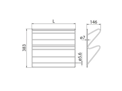GARDRÓB SZERELVÉNY HOME BOX FÉM CIPŐKOSÁR 600MM-ES, 438x146x383MM, ACÉLSZÜRKE