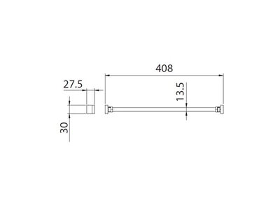 GARDRÓB SZERELVÉNY HOME BOX NADRÁGTARTÓ RÚD 14x408x16MM, ACÉLSZÜRKE