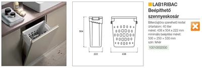 Forest FŰRDŐSZOBAI TÁROLÓ LAB1RIBAC SZENNYESKOSÁR 40 L