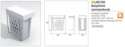 Forest FŰRDŐSZOBAI TÁROLÓ LAB1294 SZENNYESKOSÁR 40 L
