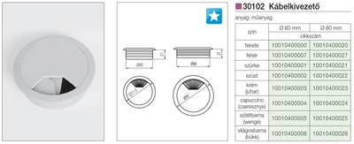 Forest IRODABÚTOR KIEGÉSZÍTŐ 30103 KÁBELKIVEZETŐ ATM:80 FEHÉR - 10010400027