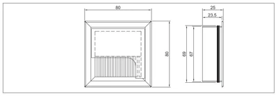 IRODABÚTOR KIEGÉSZÍTŐ 30135 KÁBELKIVEZETŐ 80x80x25mm ALUMÍNIUM