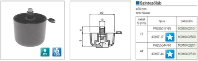 IRODABÚTOR KIEGÉSZÍTŐ 43107 SZINTEZŐLÁB 44mm FEKETE