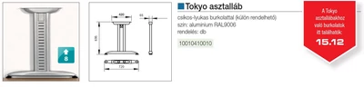 IRODAI ASZTALLÁB TOKYO 695mm RAL9006 ALUMÍNIUM