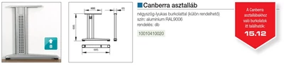 IRODAI ASZTALLÁB CANBERRA 695mm RAL9006 ALUMÍNIUM